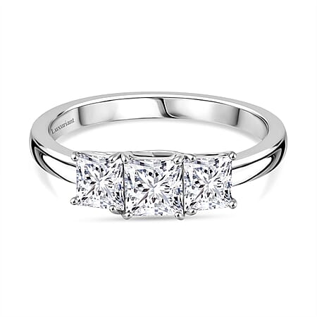 Luxuriant Diamond 1.15 Ct. Lab Grown Diamond Trilogy Ring in 950 Platinum, SGL Certified