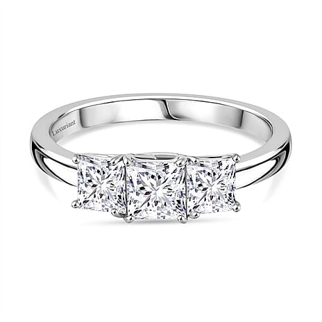 Luxuriant Diamond 950 Platinum SGL Certified Lab Grown Diamond (VS-F) Trilogy Ring 1.15 Ct.