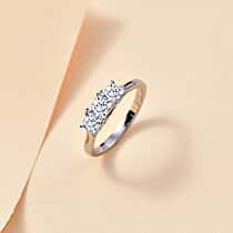 LUXURIANT 950 Platinum SGL Certified Lab Grown Diamond (VS/F) Trilogy Ring 1.15 Ct.