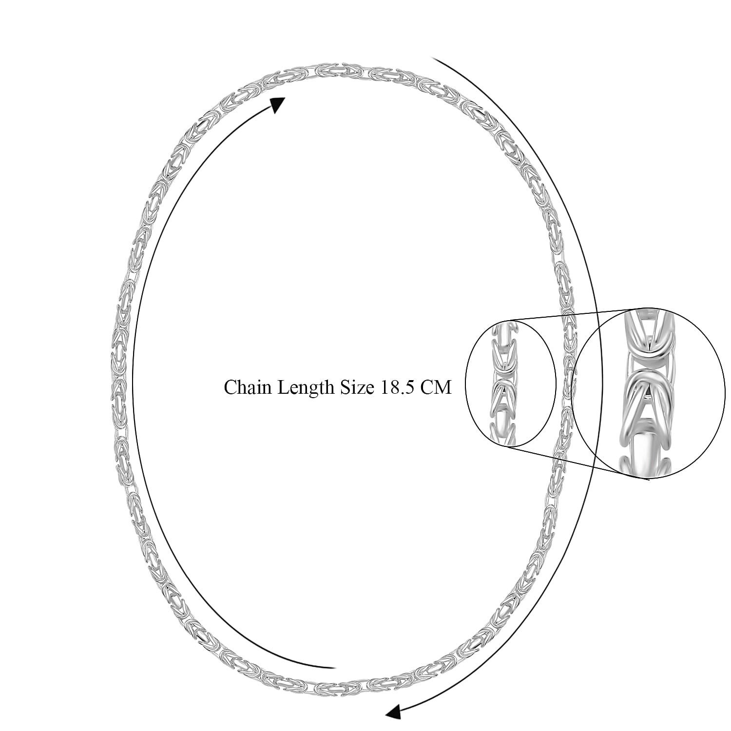 Ottoman Treasure - Sterling Silver Byzantine SOLID Necklace (Size - 20),  Silver Wt. 44.07 Gms