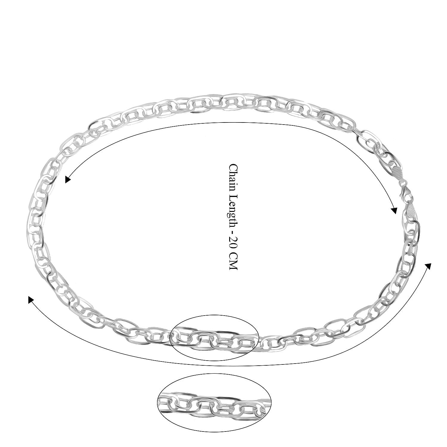 One Time Deal  - Sterling Silver Prince of Wales Necklace (Size - 20). Silver wt 27.91 Gms