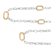 Rolo-Paperclip Hybrid 18K Vermeil Yellow Gold Plated Sterling Silver Necklace (Size - 20), Silver wt. 22.00 Gms.