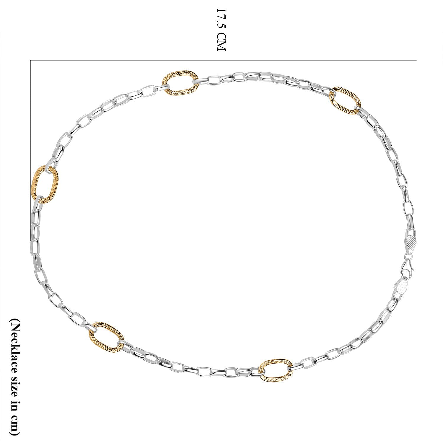 Rolo-Paperclip Hybrid 18K Vermeil Yellow Gold Plated Sterling Silver Necklace (Size - 20), Silver wt. 22.00 Gms. Rolo-Paperclip Hybrid 18K Vermeil Yellow Gold Plated Sterling Silver Necklace (Size - 20), Silver wt. 22.00 Gms.