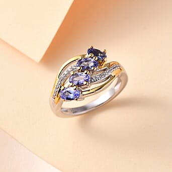 https://tjcuk.sirv.com/Products/79/3/7938775/Tanzanite-White-Zircon-Ring-in-Rhodium-and-18K-Vermeil-Yellow-Gold-Pla_7938775_1.jpg?w=342&h=342