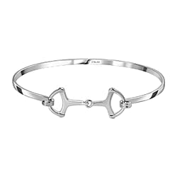 Biggest Designer Closeout - Snaffle Bangle in Silver Tone (Size 8.5)