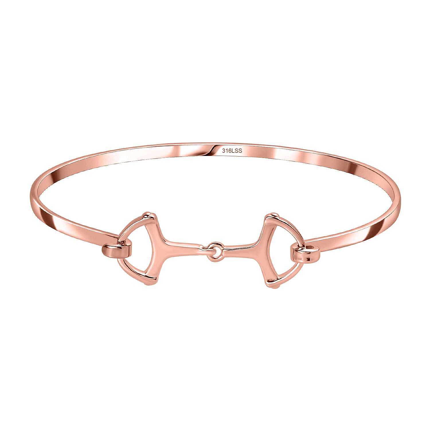 Biggest Designer Closeout -  Snaffle Bangle in Rose Gold Tone     (Size 8.5)