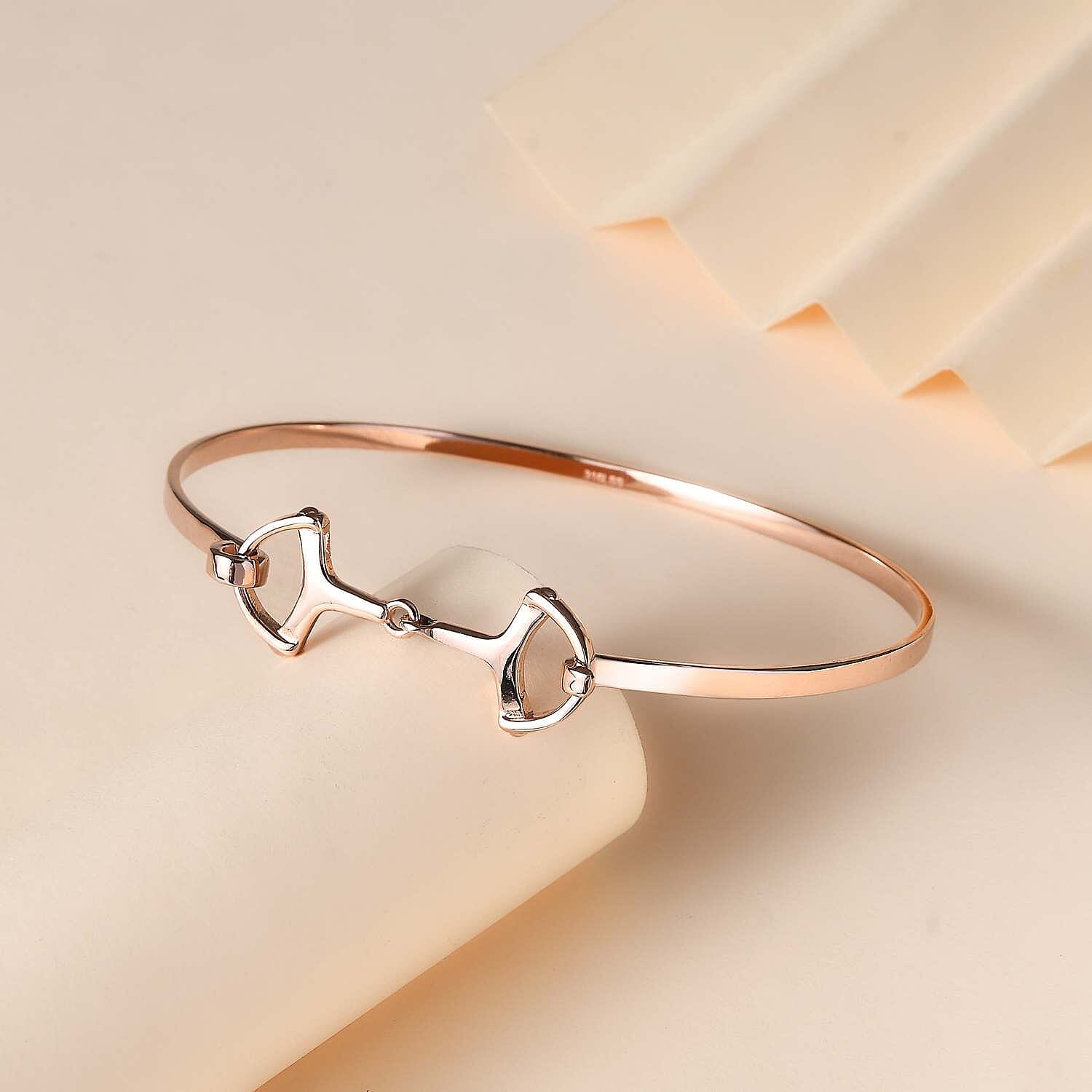 Biggest Designer Closeout -  Snaffle Bangle in Rose Gold Tone     (Size 8.5)