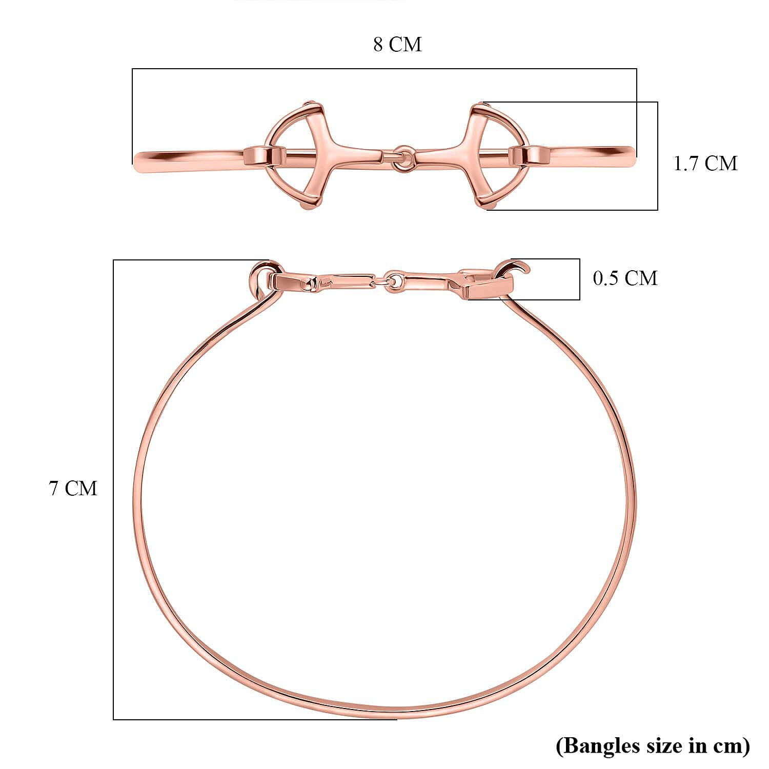 Biggest Designer Closeout -  Snaffle Bangle in Rose Gold Tone     (Size 8.5)