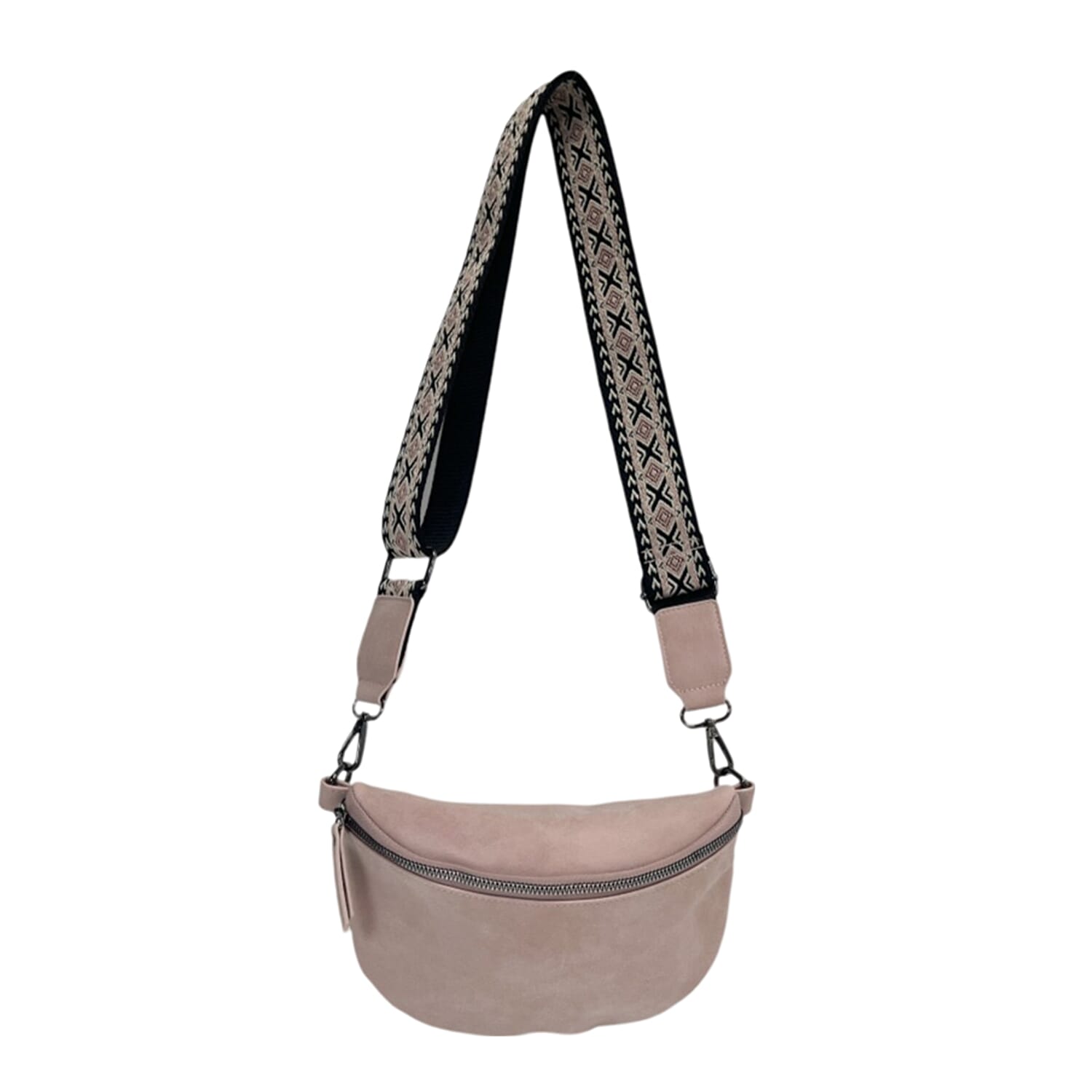 Lucy K Leatherette Crossbody Bag with Adjustable Strap - Beige