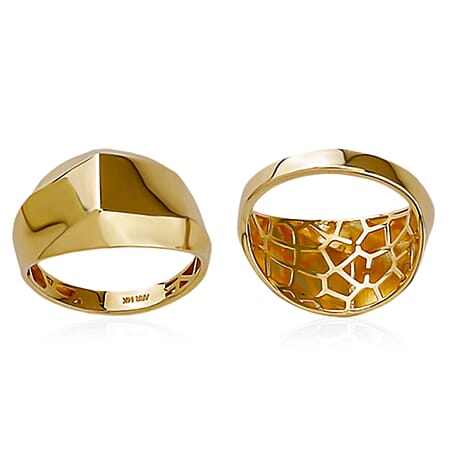 Vicenza Preview Closeout Deal - 9K Yellow Gold Pyramid Ring