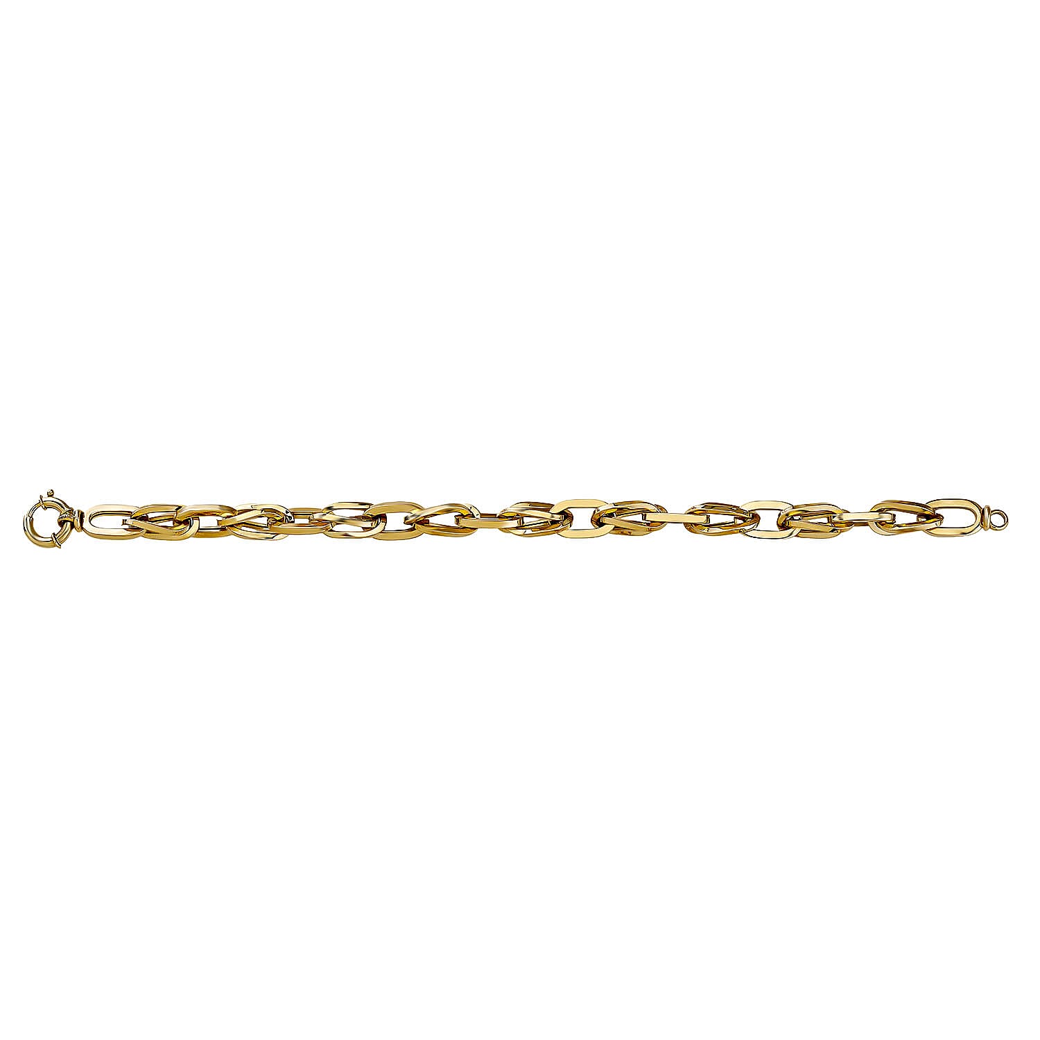 Hatton Garden Closout - 9K Yellow Gold Infinity Link Bracelet with Senorita Clasp (Size - 7.5), Gold Wt. 10.14 Gms