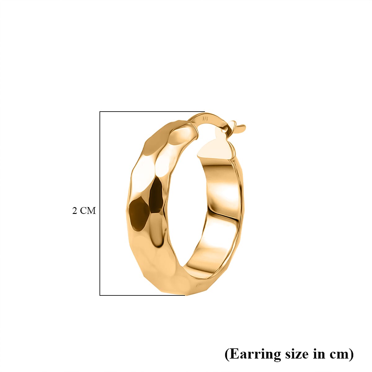 9K Yellow Gold Diamond Cut Hoop Earring with Clasp