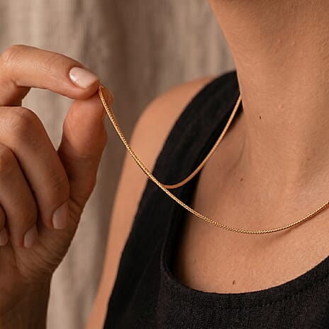 9K Yellow Gold Hand Made Spiga Necklace (Size 20) with Spring Ring Clasp