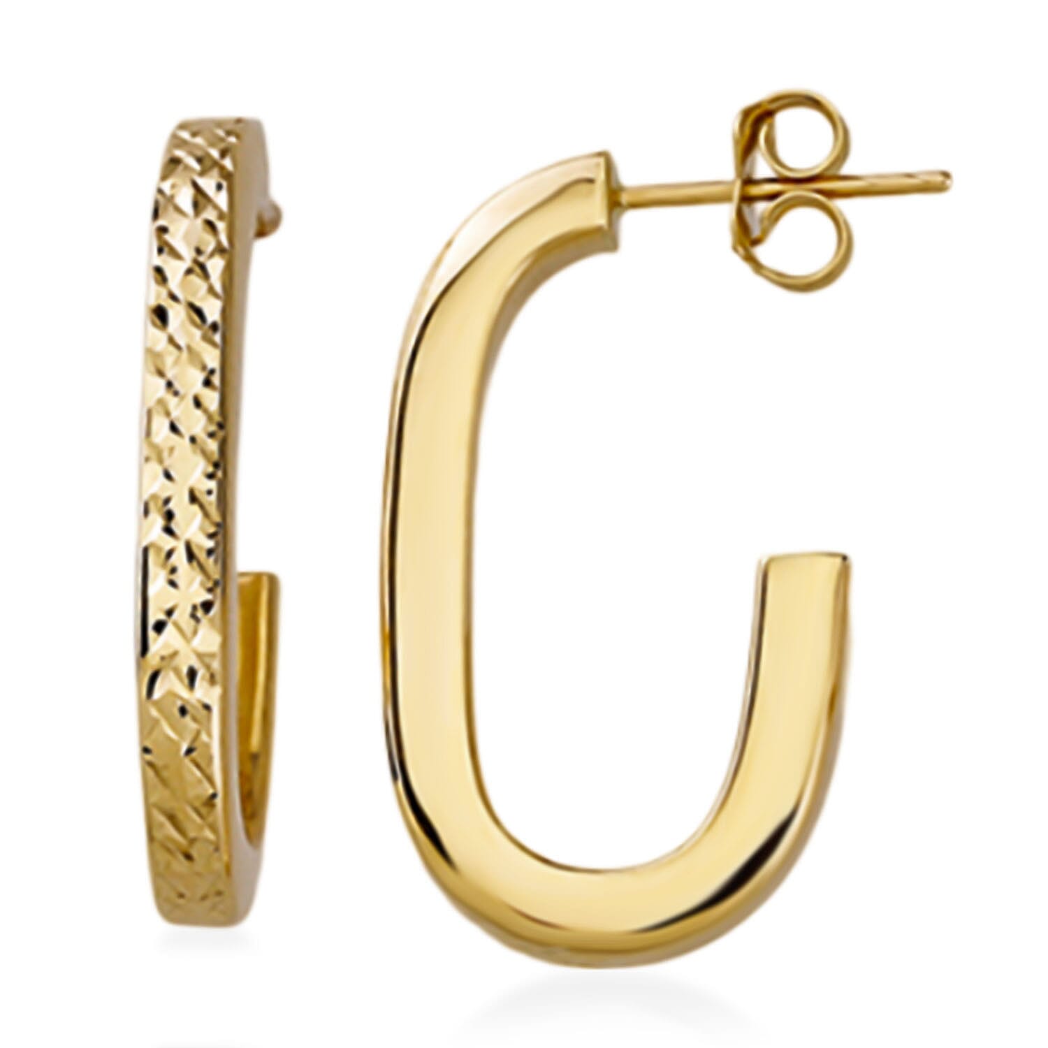 9K Yellow Gold Earring with Push Back , weight 2.00 Gms