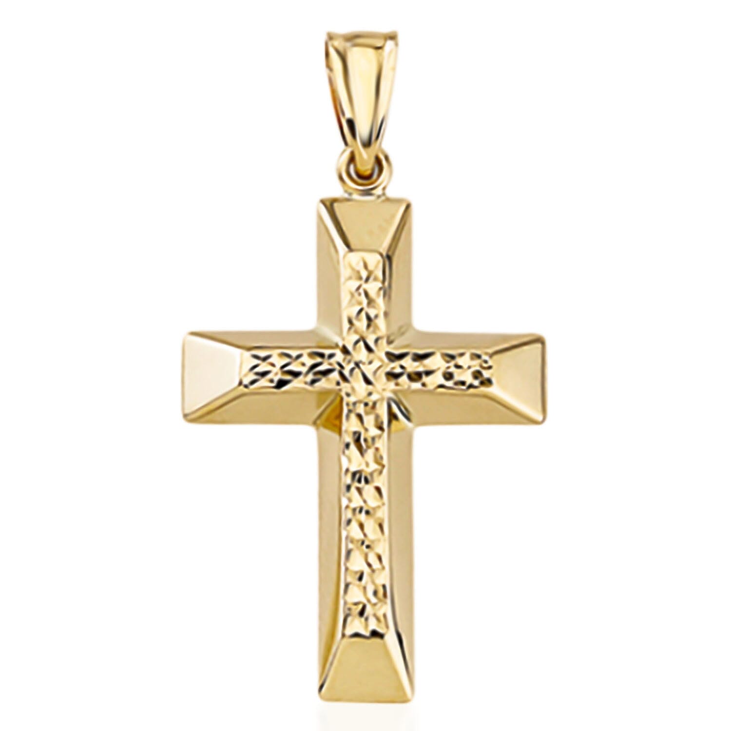 Hatton Garden Closeout - 9K Yellow Gold Cross Pendant