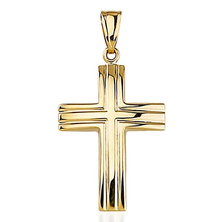 One Time Deal - 9K Yellow Gold Cross Pendant with Clasp