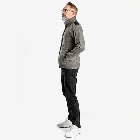 Christoper Knight - Fleece Lined Zip Through Cardigan (Size S) - Fawn