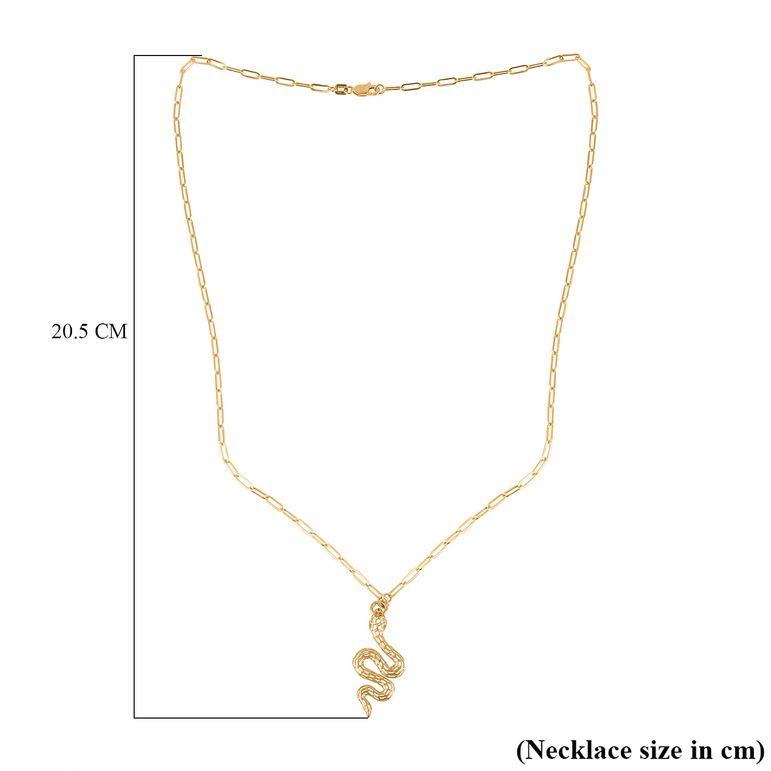 Designer Closeout Deal 9K Yellow Gold Serpent Necklace Paperlink Chain With Lobster Clasp (Size 20)