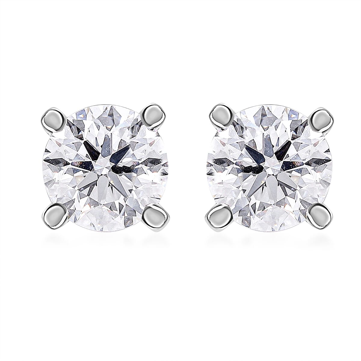 Luxuriant SGL Certified 9K White Gold Lab Grown Diamond (SI-GH) Stud Earrings with Push Back