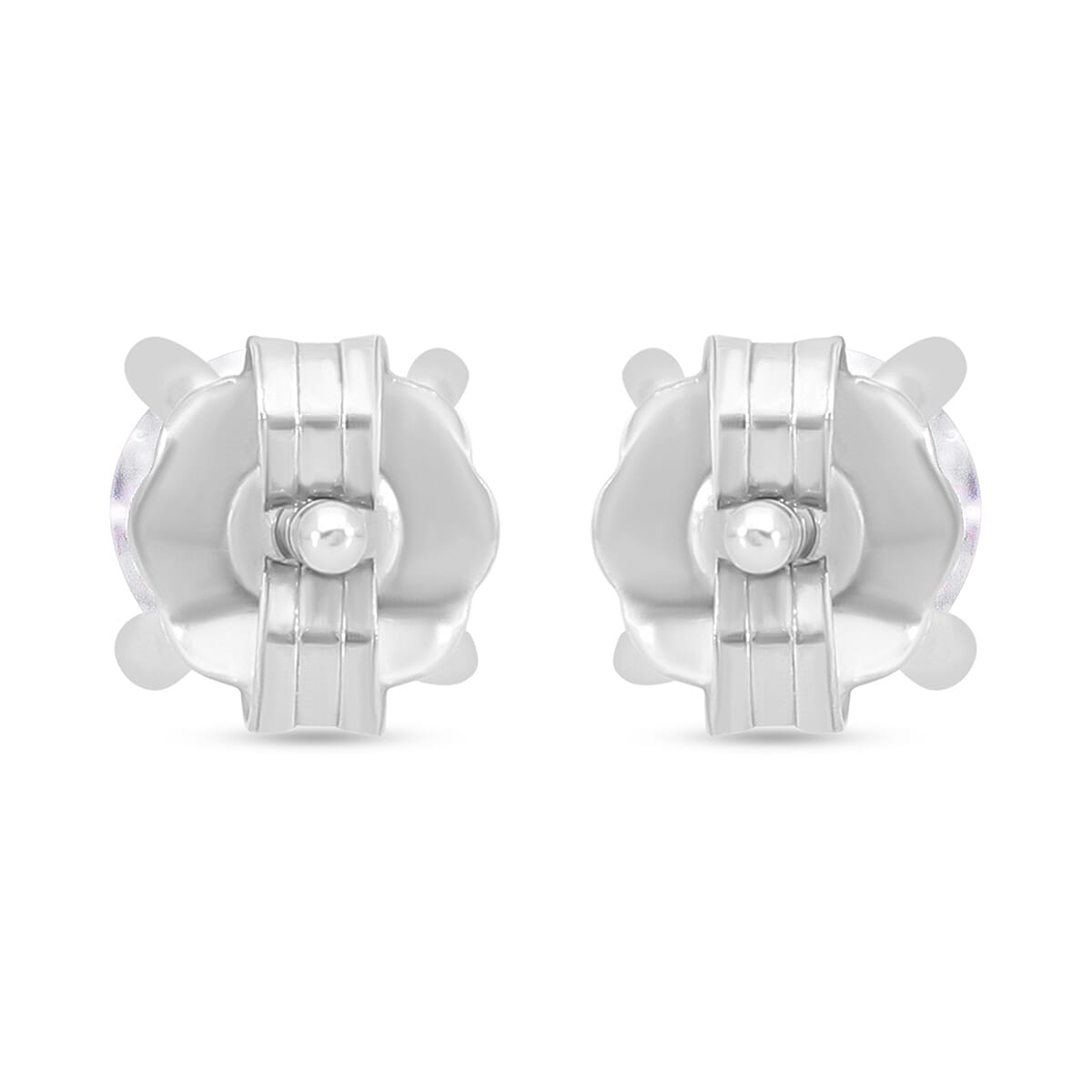 Luxuriant SGL Certified 9K White Gold Lab Grown Diamond (SI-GH) Stud Earrings with Push Back