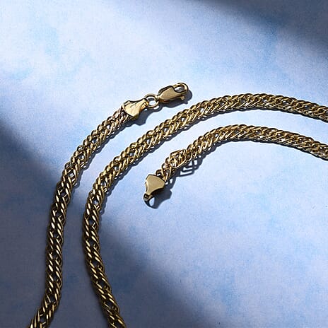 JCK Vegas Megafind - 9K Yellow Gold Designer Inspired Triple Curb Necklace With Lobster Clasp (Size 20), Gold Wt. 5.91 Gms