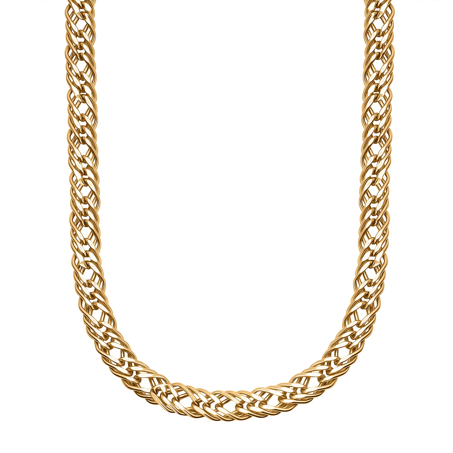 JCK Vegas Megafind - 9K Yellow Gold Designer Inspired Triple Curb Necklace With Lobster Clasp (Size 20), Gold Wt. 5.91 Gms.