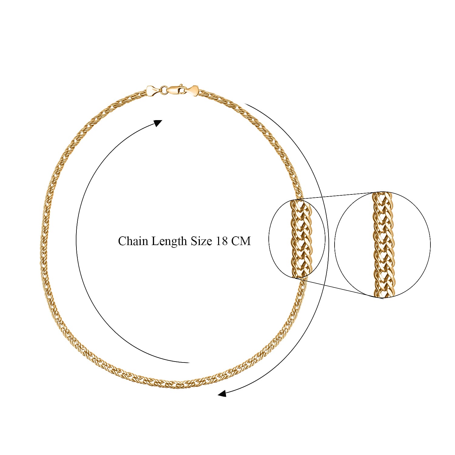 JCK Vegas Megafind - 9K Yellow Gold Designer Inspired Triple Curb Necklace With Lobster Clasp (Size 20), Gold Wt. 5.91 Gms.