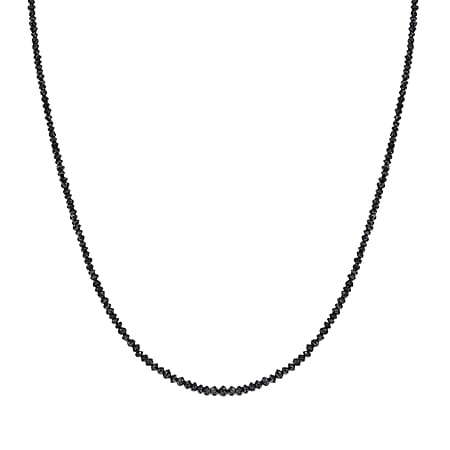 Closeout Deal -  9K Yellow Gold Natural Black Diamond Necklace (Size - 18)