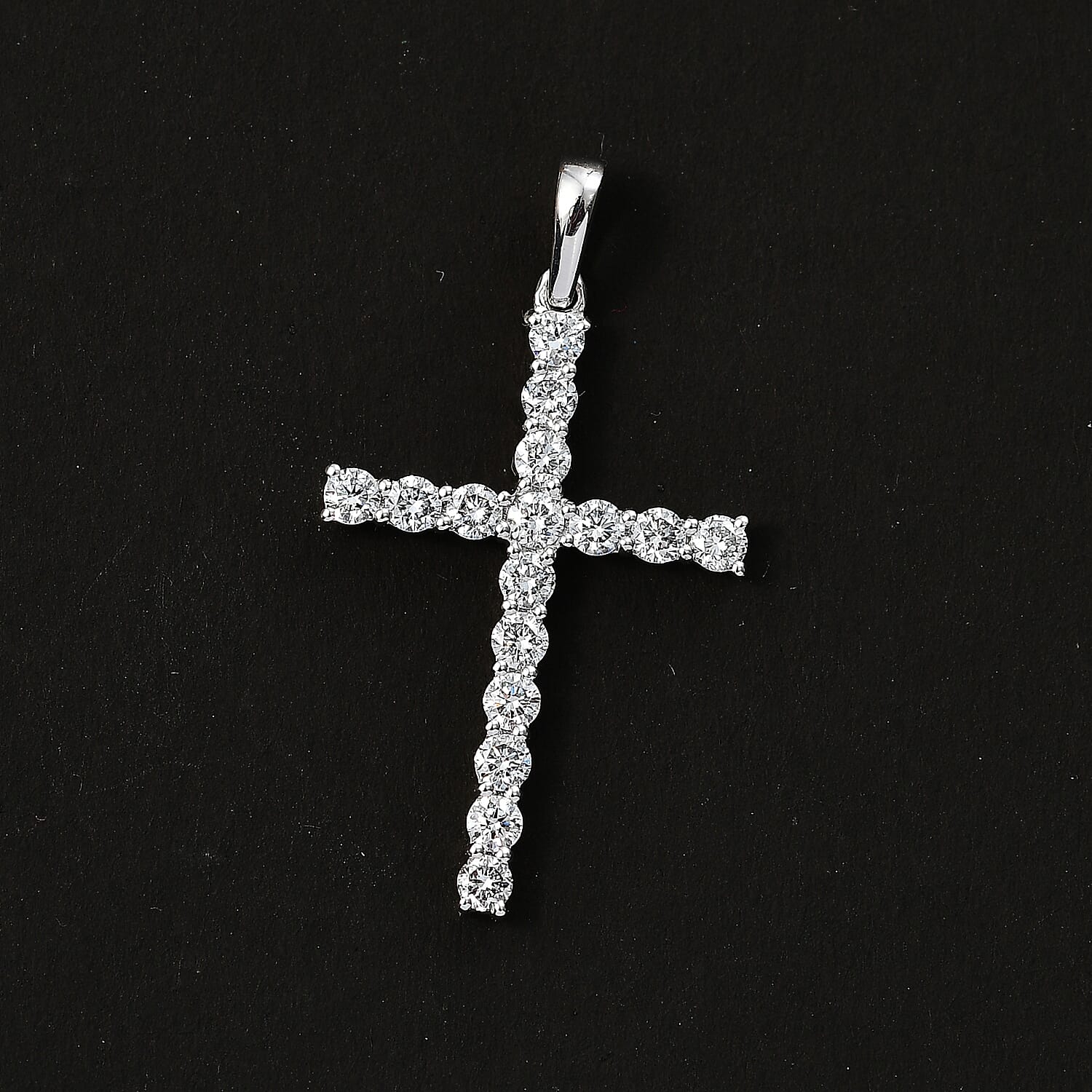 Luxuriant - 9K White Gold SGL Certified Lab Grown Diamond (VS-EF) Cross Pendant 1.01 Ct.