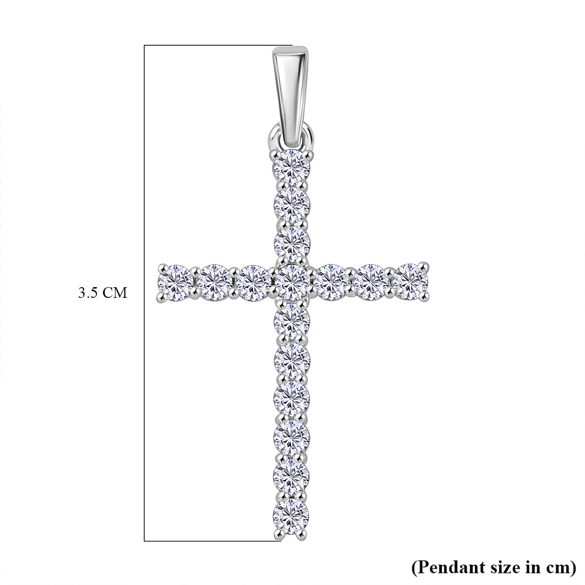 Luxuriant - 9K White Gold SGL Certified Lab Grown Diamond (VS-EF) Cross Pendant 1.01 Ct.