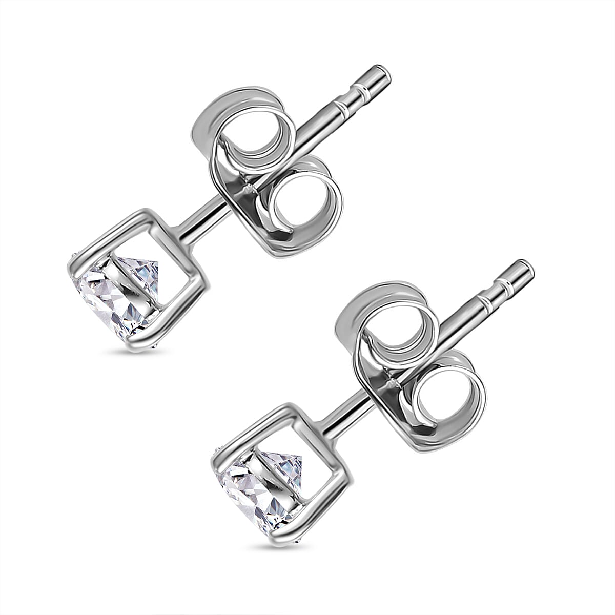 Luxuriant Diamond 9K White Gold SGL Certified Lab Grown Diamond (VS-E-F) Solitaire Stud Push Back Earrings 1.00 Ct.