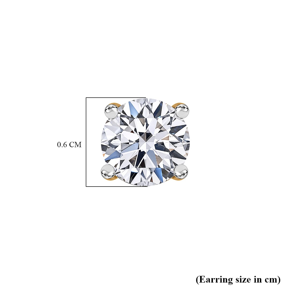 Luxuriant 9K Yellow Gold SGL Certified (VS-EF) Lab Grown Diamond Solitaire Stud with Push Back Earring 1.00 Ct.