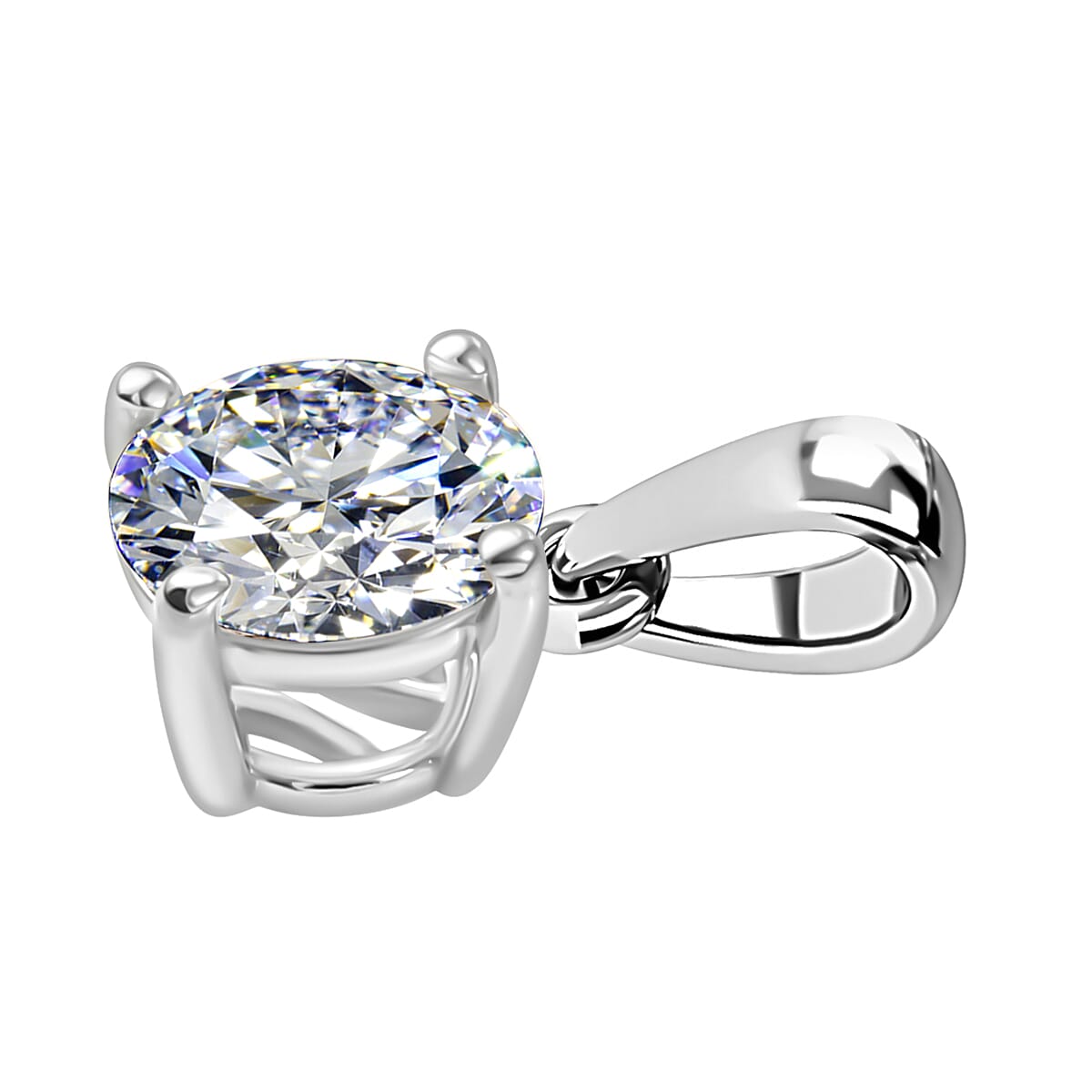 Luxuriant Diamond 9K White Gold SGL Certified Lab Grown Diamond (VS- E-F) Solitaire Pendant 1.01 Ct.