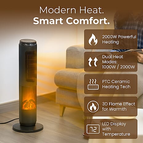 Homesmart PTC Heater with 2 Heat Settings - Remote (2000W) - Black