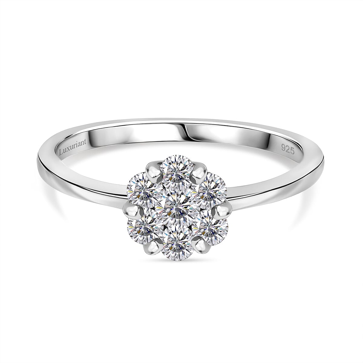Luxuriant Diamond- Lab Grown Diamond (SI-I1-GH) Pressure Set Ring in Sterling Silver