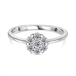 Biggest LUXURIANT Diamond Deal - Lab Grown Diamond (SI-G/H) Pressure Set Ring in Rhodium Overlay Sterling Silver 0.50 Ct.