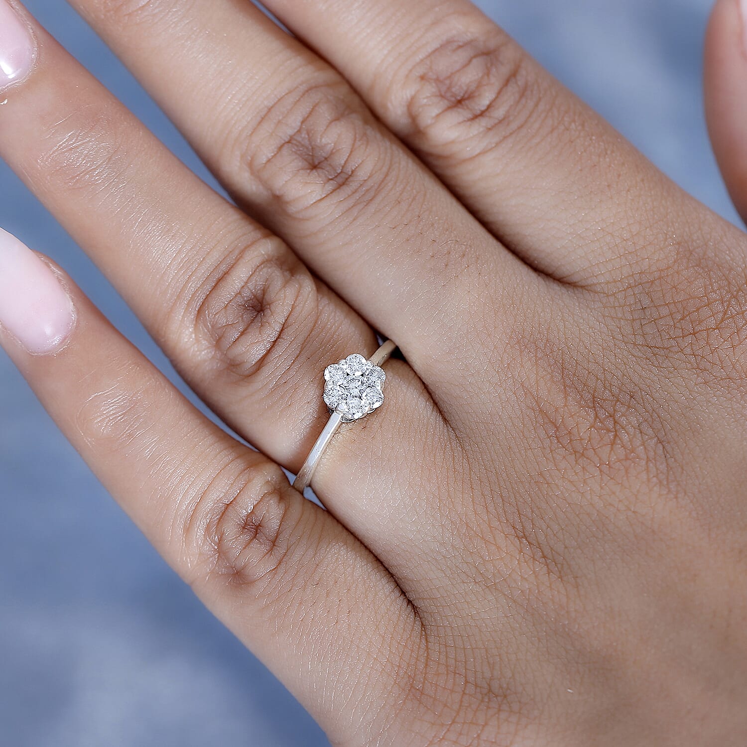 Luxuriant Diamond- Lab Grown Diamond (SI-I1-GH) Pressure Set Ring in Sterling Silver