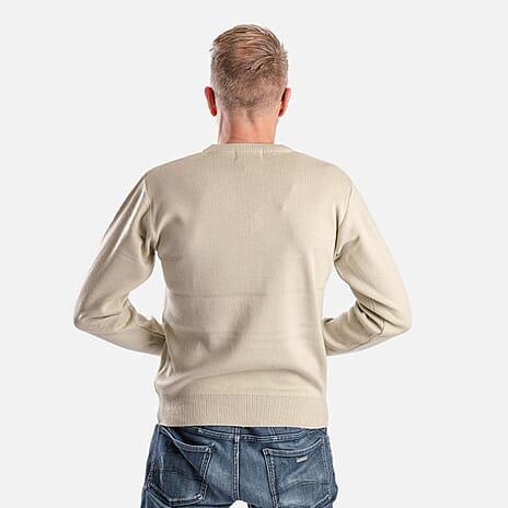 Brave Soul Acrylic Knitted Jumper (Size 16 to 18) - Beige