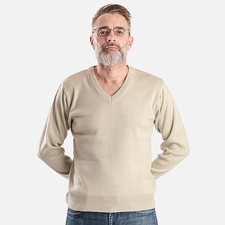 Brave Soul Acrylic Knitted Jumper (Size 8 to10) - Beige