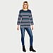 La Marey Pure Cotton Multi Thin Stripe 3-4 Length Sleeve Top