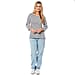 Pure Cotton Thin Stripe 3-4 Sleeve Top