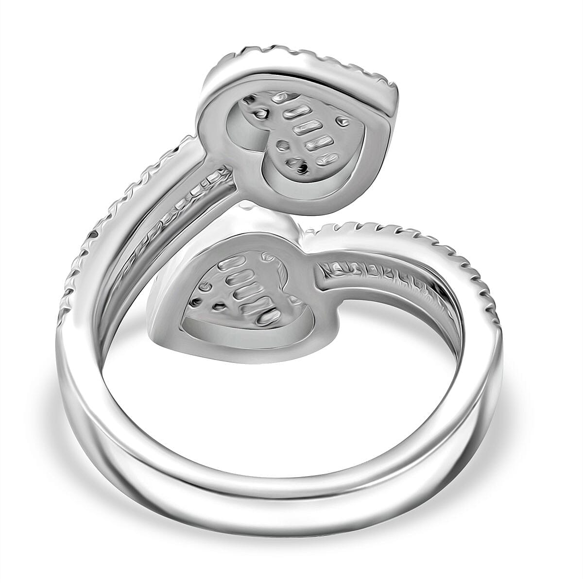 Deaigner Inspired - White Cubic Zirconia Ring in Rhodium Overlay Sterling Silver 1.82 Ct.
