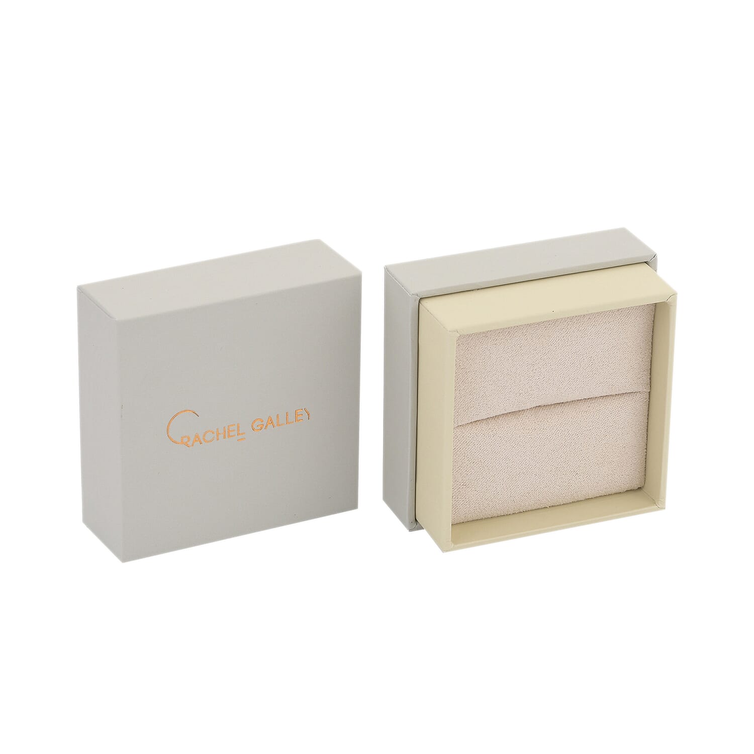 Rachel Galley Ring Box and Pouch (6.3x6.3x4.5cm) - Gray