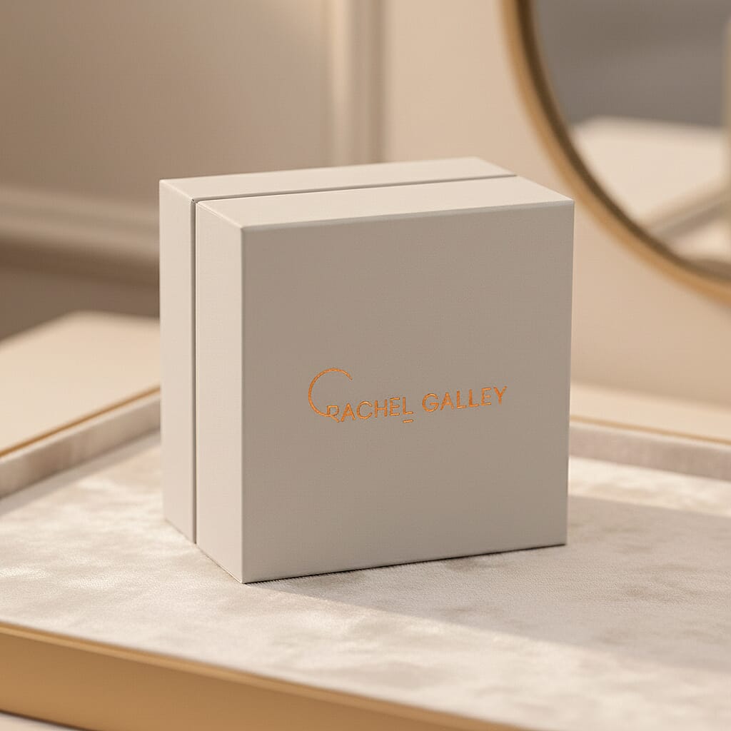 Rachel Galley Ring Box and Pouch (6.3x6.3x4.5cm) - Gray