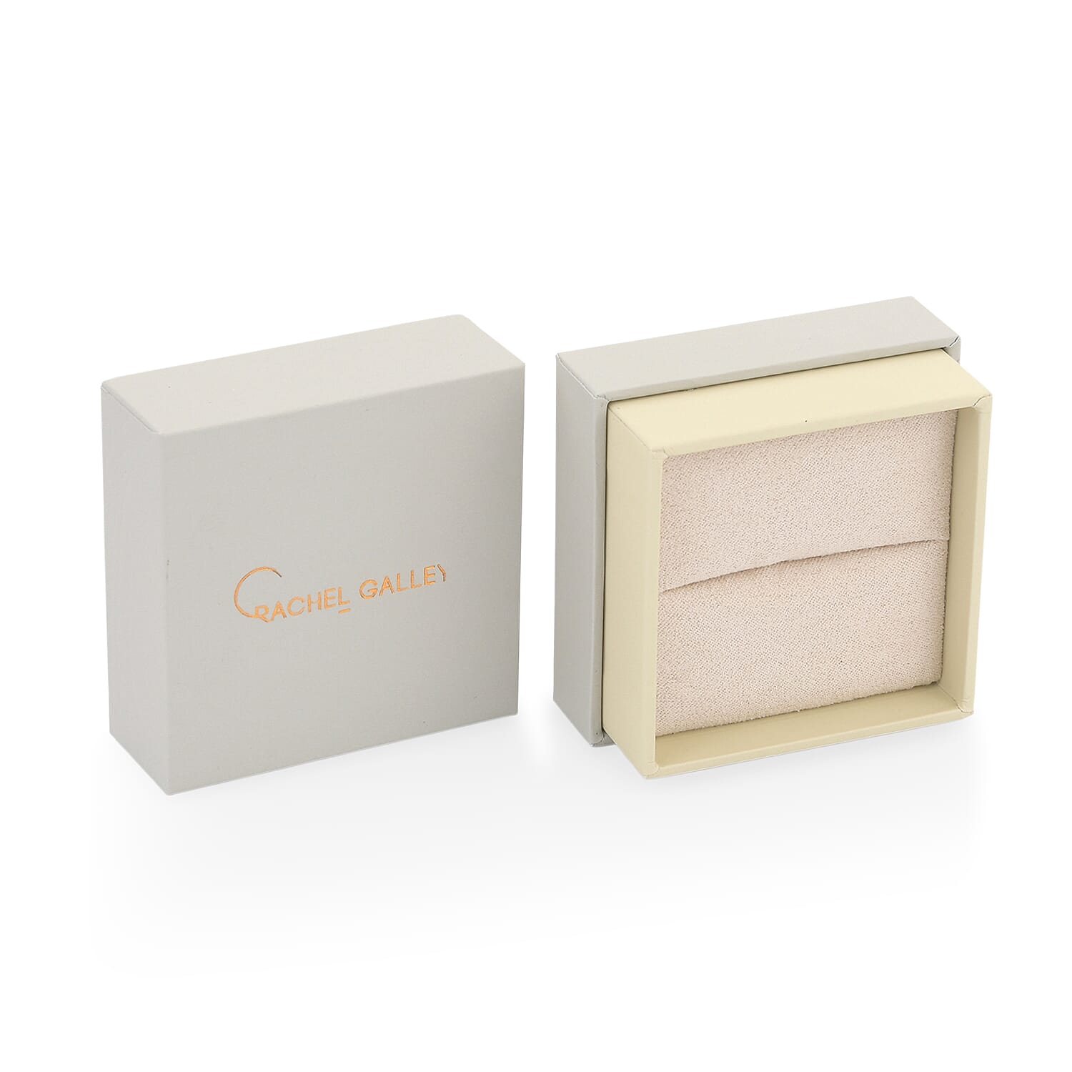 Rachel Galley Ring Box and Pouch (6.3x6.3x4.5cm) - Gray