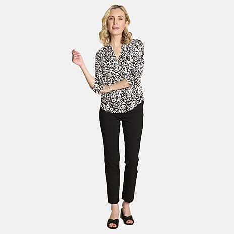 Classic Jean Style Stretch Trousers (Size 12) - Black