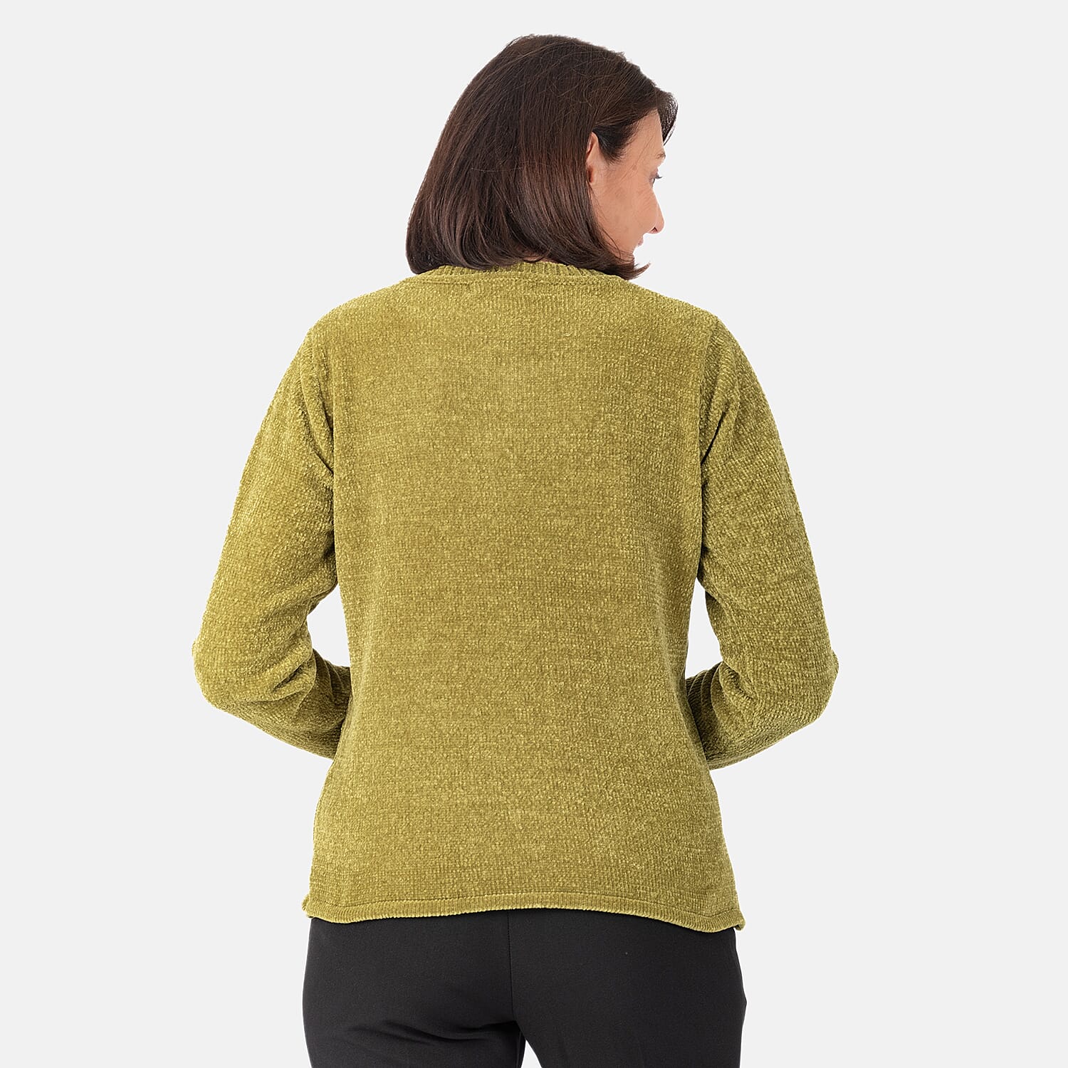 Classic Cable Chenille Jumper (Size 12) - Olive