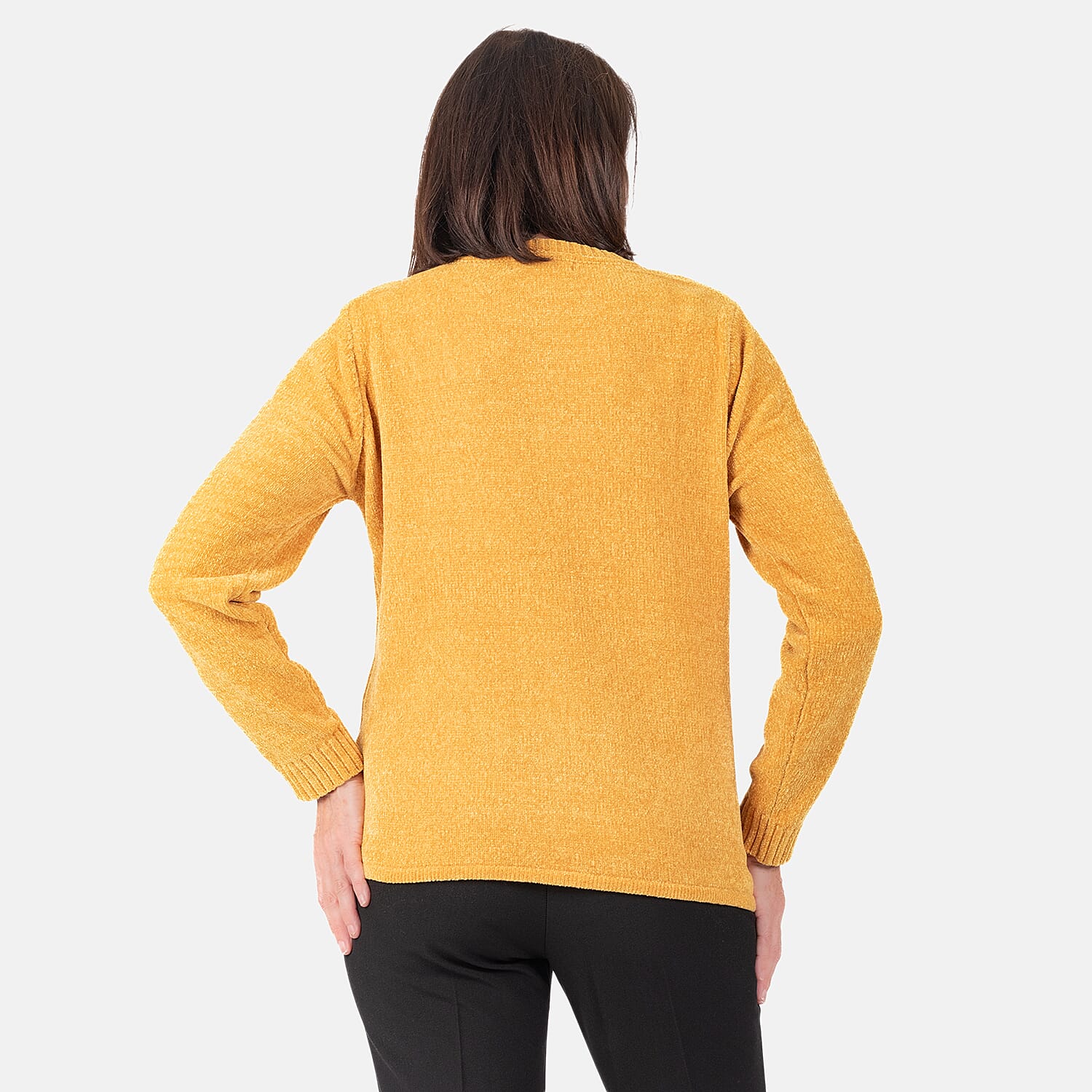 Classic Cable Chenille Jumper (Size 10) - Mustard