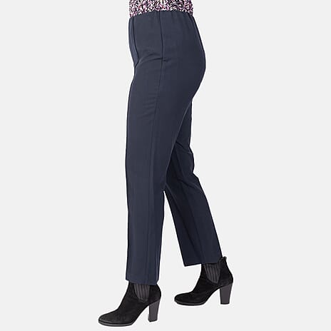 Classic Slim Leg Comfort Trousers (Size 14) - Navy