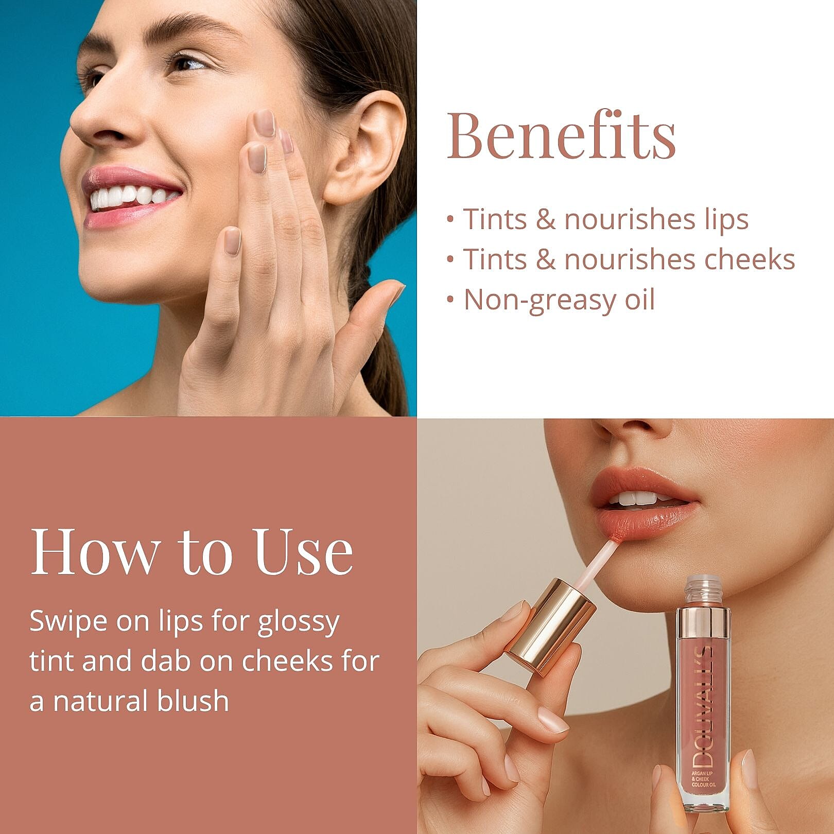 Douvalls Lip & Cheek Colour Oil - Enchanted Spice